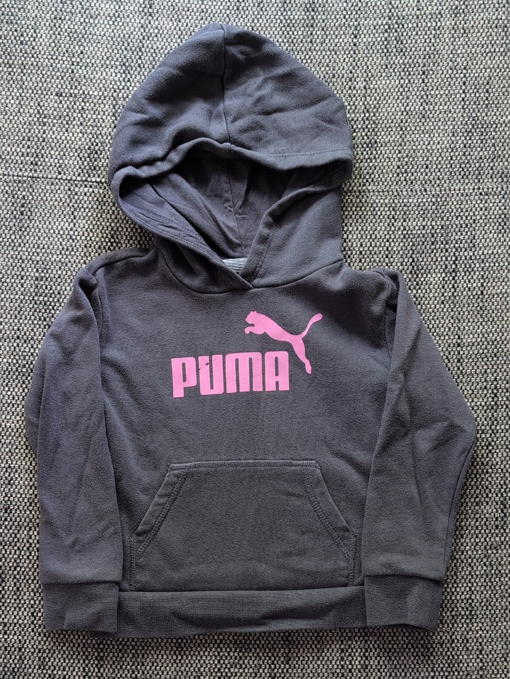 Puma Kids Gray Hoodie with Pink Logo